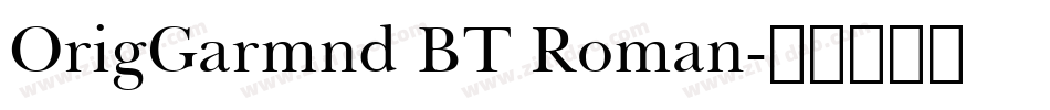 OrigGarmnd BT Roman字体转换